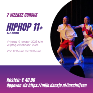 **NIEUW** CURSUS HIPHOP 11+